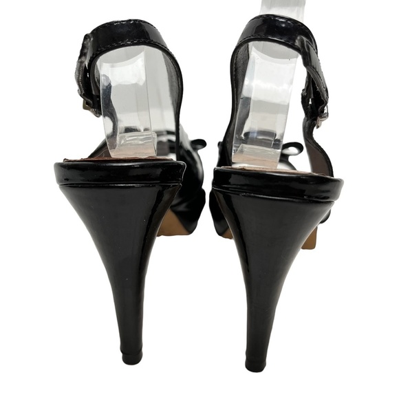 VINCE CAMUTO AVA Black Patent Leather Slingback High Heels Peep Toe Shoes sz 6 - Picture 6 of 16